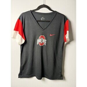Ohio State Buckeyes Nike Women's Team Performance V-Neck T-Shirt Black Sz Large